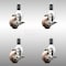 Service Caster 3 Inch 316SS High Temp Glass Filled Nylon 1-3/8 Inch Stem Caster Set Brake SCC SCC-SS316EX20S314-GFNSHT-TLB-138-4 - alternate 1
